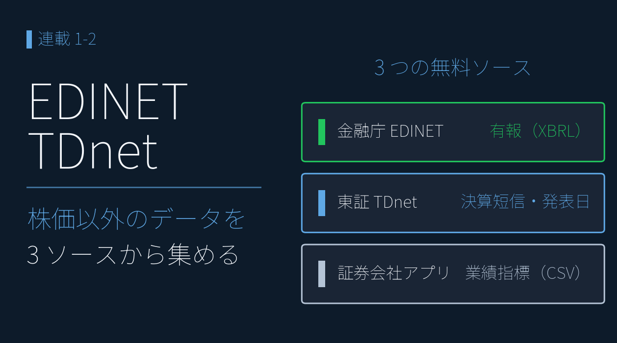 株価以外のデータを集める